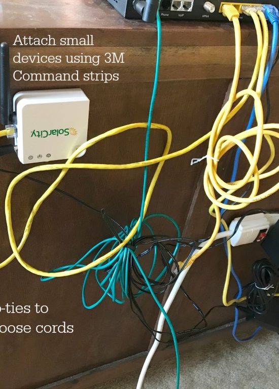 Cord Control : 4 Easy Hacks to Hide the Mess | blowingawayoutwest.com -Easy ways to hide Cords so they don't get in the way of your interior design #cordcontrol #howtohidecords #howtohidetvcords #homeimprovement #doityourself #howtoDIYprojects