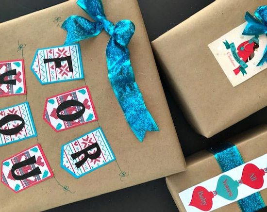 Cheeky Retro Christmas Wrapping Ideas and Wrapping Hacks | blowingawayoutwest.com - Christmas Wrapping Ideas and Hacks with Free Printable Tags #christmaswrappingideas #christmaswrapping #christmasgiftwrap#christmasretro#christmascheeky #freechristmastags #freechristmasprintables #12daysofChristmas #deckthehome #deckthehomebloghop #wrappinghacks #giftwrappinghacks