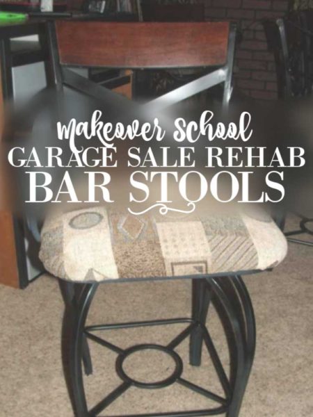 Makeover School - Upholstered Seats| blowingawayoutwest.com - It's so easy to reupholster chair and bar stool seats.  Check out these transformed bar stools and get tips on how to transform stained or outdated seats into stylish chairs. #upholsteredchairs #upholsteredchairsbeforeandafter #upholsteredbarstools #upholsteredchairsdiy