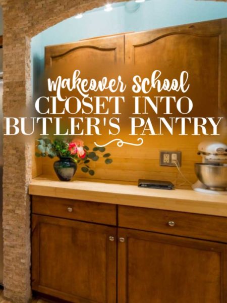 Makeover School - Turn a Closet Into A Butler's Pantry| blowingawayoutwest.com - Stylish Butler's Pantries are in high demand. Here's how to DIY and turn your closet or pantry into a beautiful Butler's Pantry. #butlerspantry #butlerspantryideas #butlerspantrysmall #diybutlerspantry #coffeestations