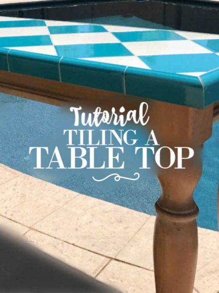 Tutorial: How to Tile a Table | blowingawayoutwest.com - How to tile a table top, and tips on designing your table with tile cuts.  #tiletabletop #diytile #howtotile#tiledtable