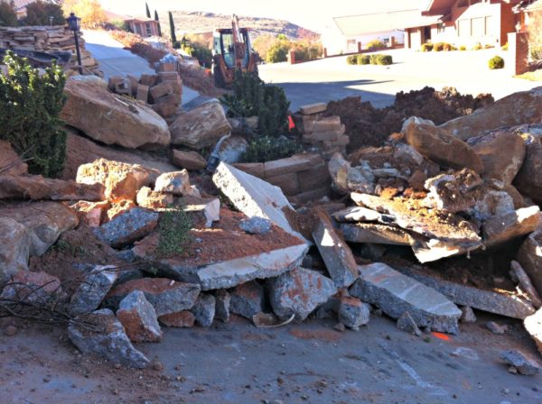 Concrete pile for fountain dig out