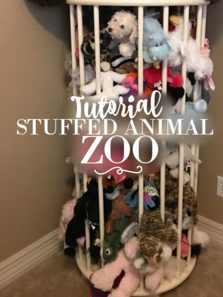 The Stuffed Animal Zoo Tutorial| blowingawayoutwest.com - The complete tutorial to make a circular Stuffed Animal Zoo for stuffed animal organization and storage. #stuffedanimalzoo #stuffedanimalstorage #kidsroomorganization #kidsrooms #stuffedanimals #organizestuffedanimals 