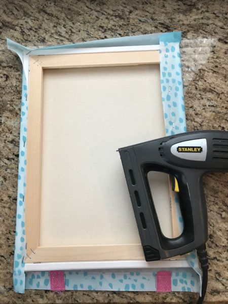 Staple your shopping bag around the frame
