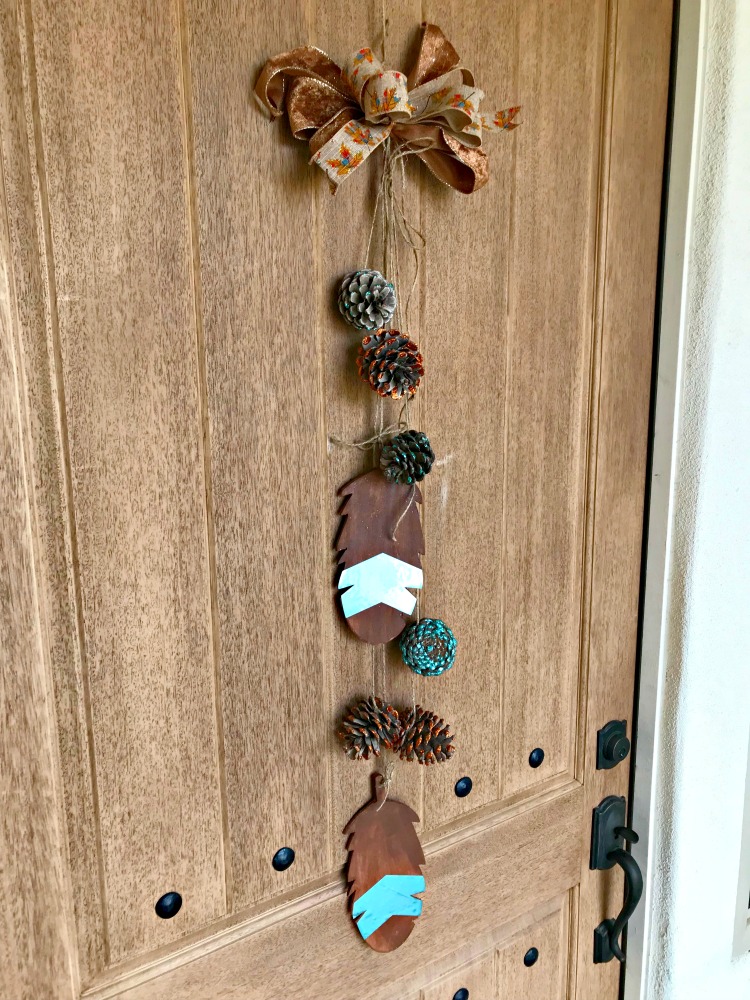 Feather and Pine Cones Door Hanging Tutorial!