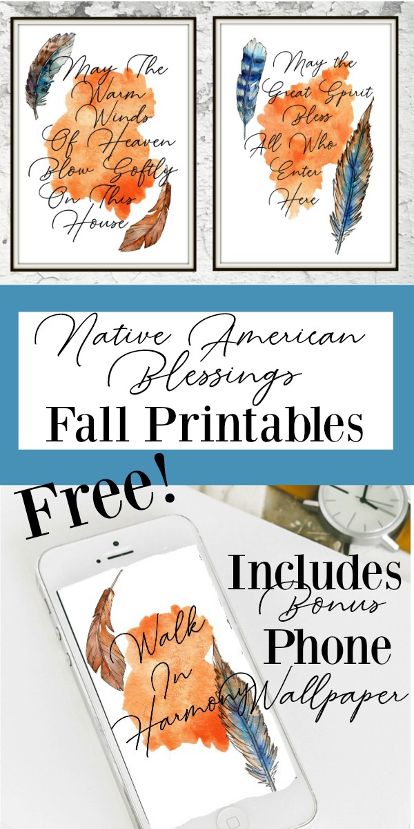 Get these Free Printables! Native American blessings just in time for Thanksgiving