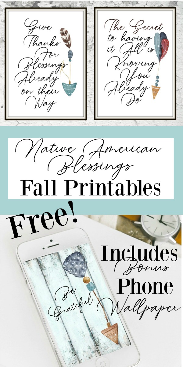 Get your Free Fall Printables. These Native American Blessings are a beautiful addition to any fall decor!