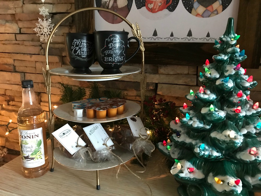 North Pole Hot Cocoa Bar | blowingawayoutwest.com - Hot chocolate bar inspiration, and complete set of printables from the North Pole Cocoa & Cookie Mfg. Co. posters and gift tags #hotcocoabar #hotcocoabarparty #hotchocolatebar #hotchocolatebarwedding #hotcocoabarwedding #northpolehotcocoa #12daysofchristmas #christmasparty