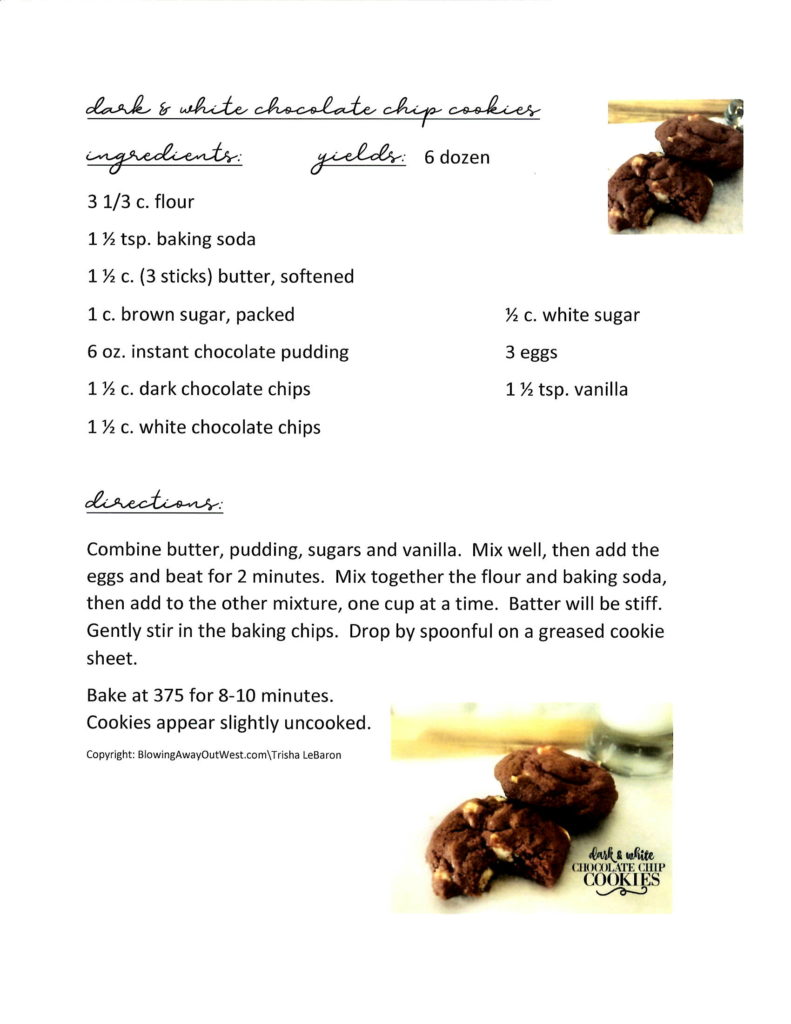 Dark & White Chocolate Chip Cookies | blowingawayoutwest.com - Dark & White Chocolate Chip Cookie Recipe #chocolatechipcookies #darkchocolatecookies #cookierecipe #whitechocolatecookies #12daysofChristmas
