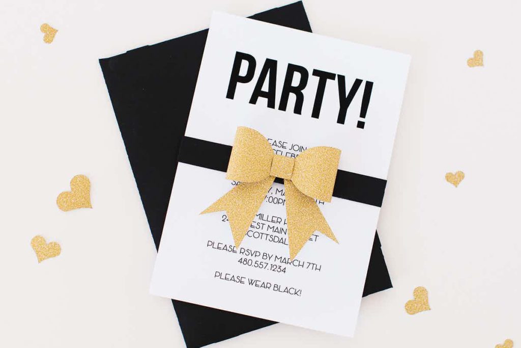 No Stress New Year's Eve Party Projects: Easy projects and a plan to order a New Year's Eve party in a box | blowingawayoutwest.com - Easy Cricut and craft projects for your New Year's Eve Party, complete with shopping lists. #newyearseveparty #cricutproject #partyprojects #newyearseve #freeinvitations