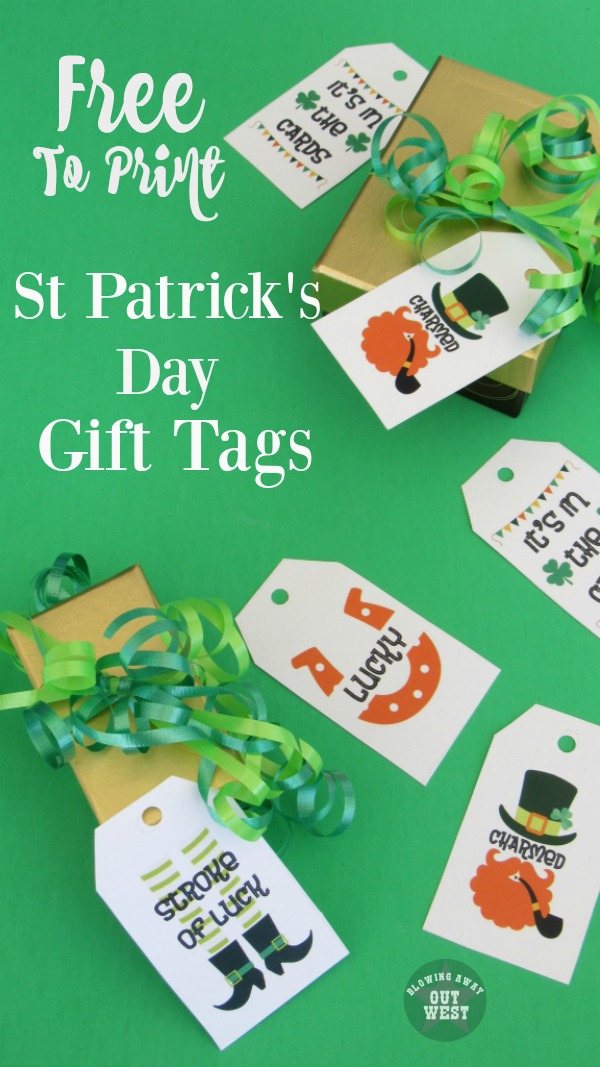 Free St Patrick's Day Printables and Gift Tags: Charming St Patrick's Day Printables | blowingawayoutwest.com - Lucky and Charmed Gift Tags and Printables. #stpatricksdayprintable #freesprintable #freestpatricksdayprintable #freeluckygifttags #gifttagstoprint