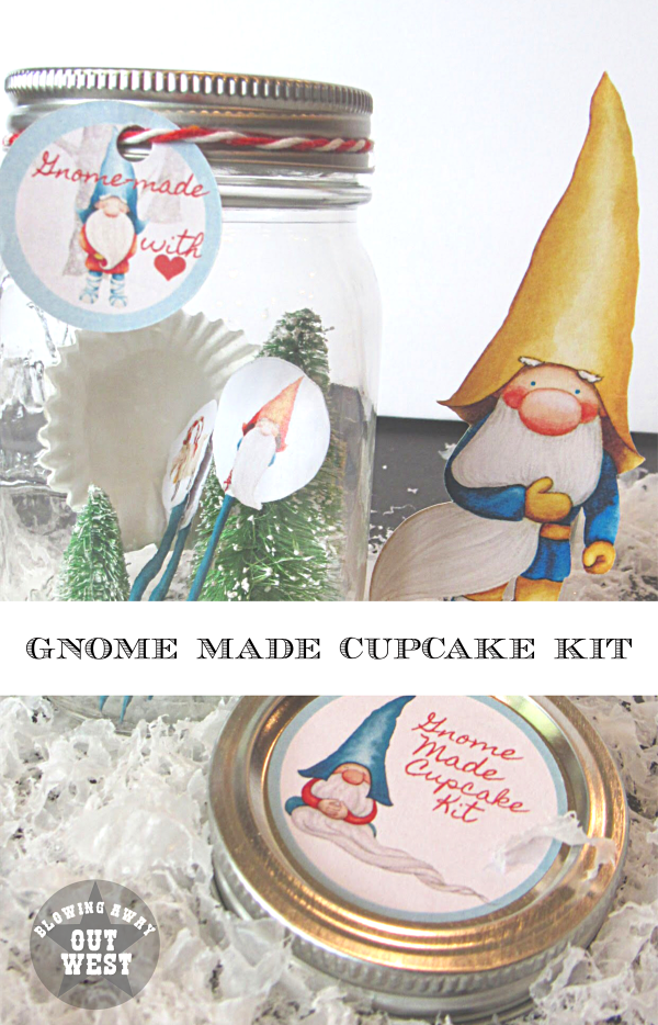 Gnome Made Cupcake Kit : Christmas In A Jar Gift Idea | blowingawayoutwest.com - DIY Christmas in a Jar Gnome Made Cupcake Kit #gnomechristmas #cupcakeschristmas #christmascraft #christmasinajar #christmasneighborgifts #teachergifts #diychristmascraft #12daysofChristmas #deckthehome #deckthehomebloghop