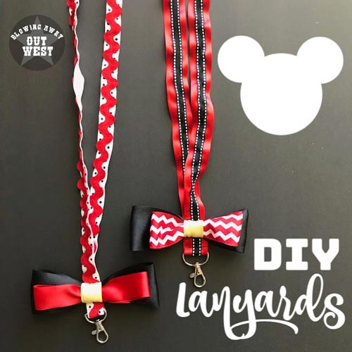 10-Minute DIY Disney Lanyards: Easy to make Mickey Mouse Lanyards | blowingawayoutwest.com -Make Your Own Event Lanyards. #diylandyards #eventlanyards #mickeymouselanyard #disneylanyards #10MinuteProject #makealanyard #disneylandprojects